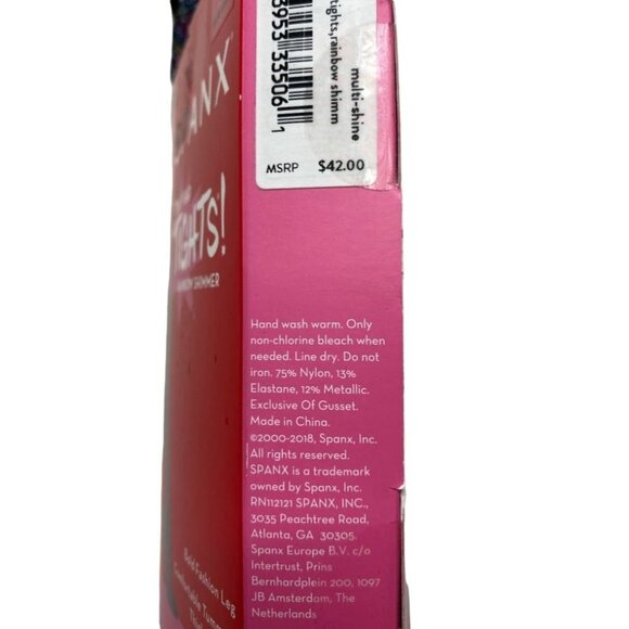 SPANX Tight End‎ Tights Women's  Sz A Black Metallic Sparkle Rainbow Shimmer NEW - Picture 9 of 15